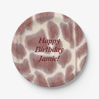 Giraffe Spots Safari Birthday Plates