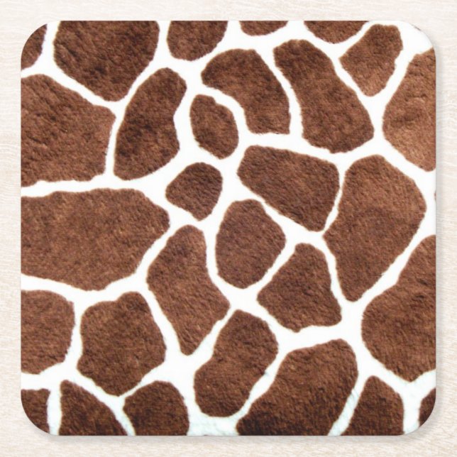 Giraffe spots square paper coaster (Front)