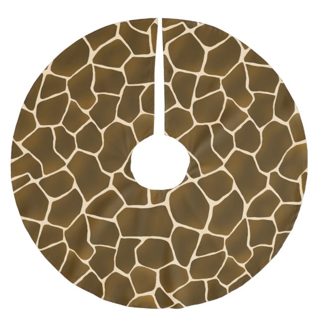 Giraffe Spots Wild Safari Style Animal Skin Brushed Polyester Tree Skirt (Front)