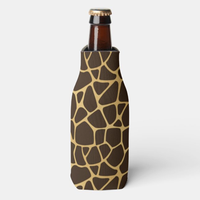 Giraffe Spotted Background Bottle Cooler (Bottle Front)