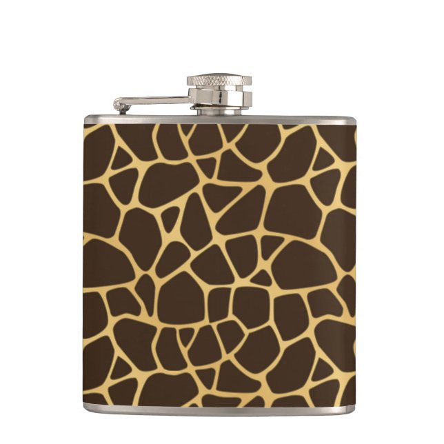 Giraffe Spotted Background Hip Flask (Front)