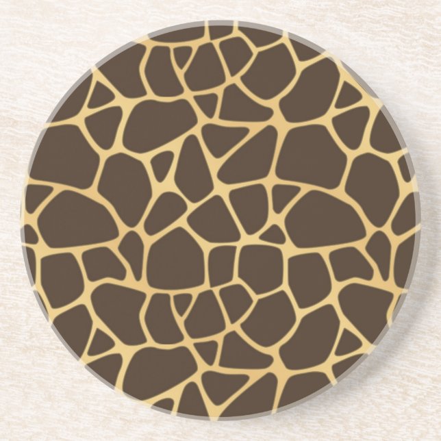 Giraffe Spotted Background Sandstone Coaster (Front)