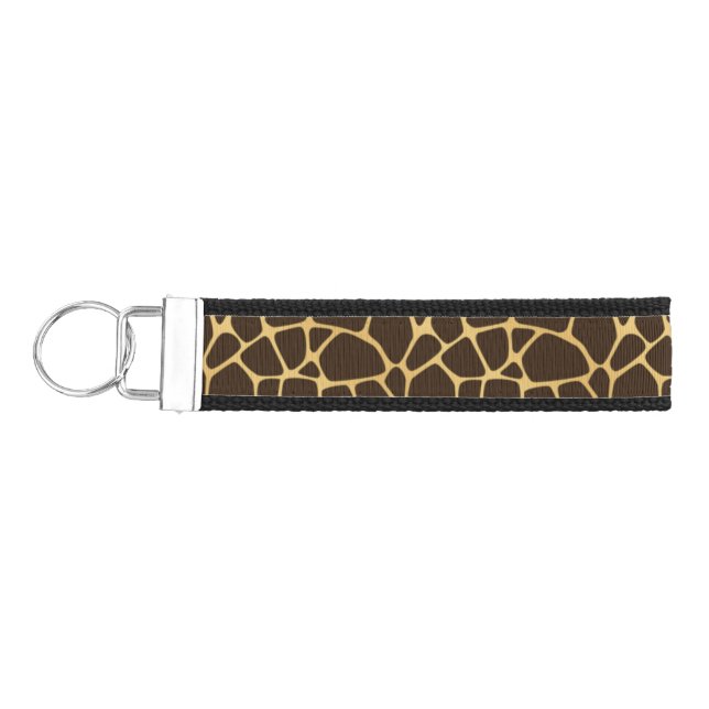 Giraffe Spotted Background Wrist Keychain (Keys on Left)