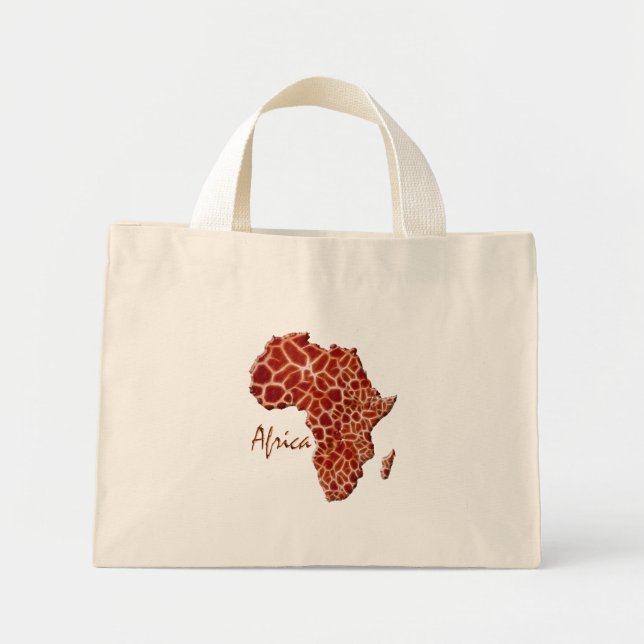 Giraffe Spotted Map of Africa Tote Bag (Front)