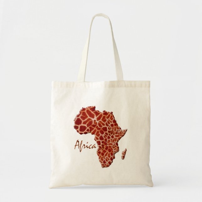 Giraffe-spotted Map of Africa Tote Bag (Front)