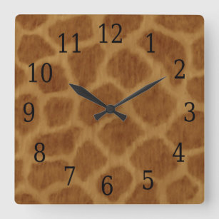Giraffe Square Clock