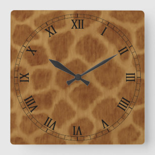 Giraffe Square Roman Numerals Clock