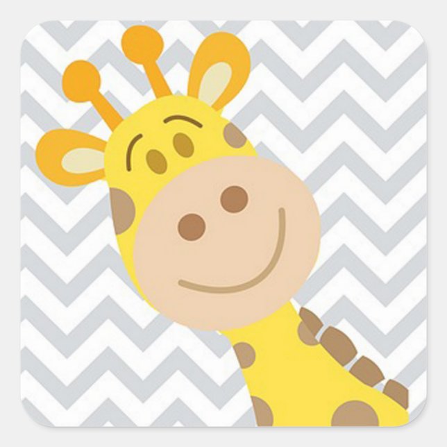 Giraffe Square Sticker (Front)