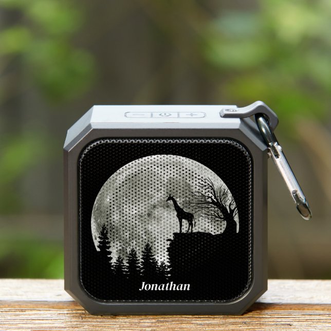 Giraffe Stand On Mountain Spooky Halloween Moon Bluetooth Speaker (Insitu(Outdoor))