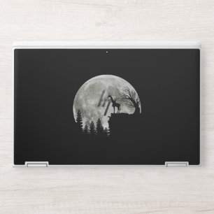 Giraffe Stand On Mountain Spooky Halloween Moon HP Laptop Skin