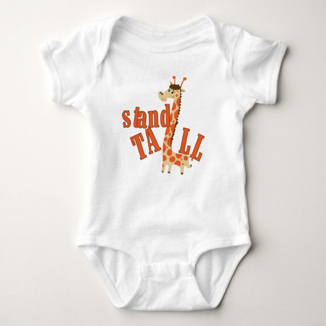 Giraffe Stand Tall Baby Bodysuit (Front)