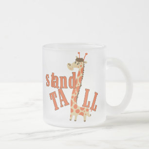 Giraffe Stand Tall Frosted Glass Coffee Mug