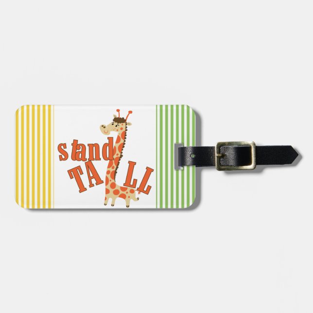 Giraffe Stand Tall Luggage Tag (Front Horizontal)