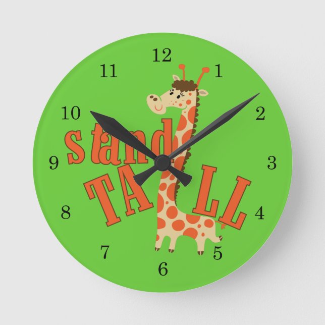 Giraffe Stand Tall Round Clock (Front)
