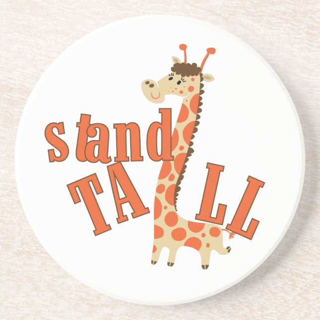 Giraffe Stand Tall Sandstone Coaster (Front)