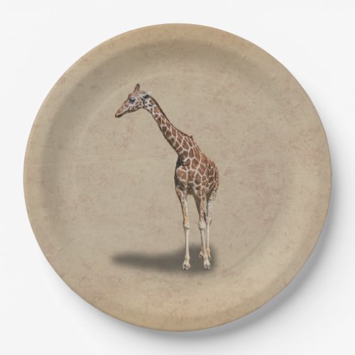 GIRAFFE STANDING TALL PAPER PLATES