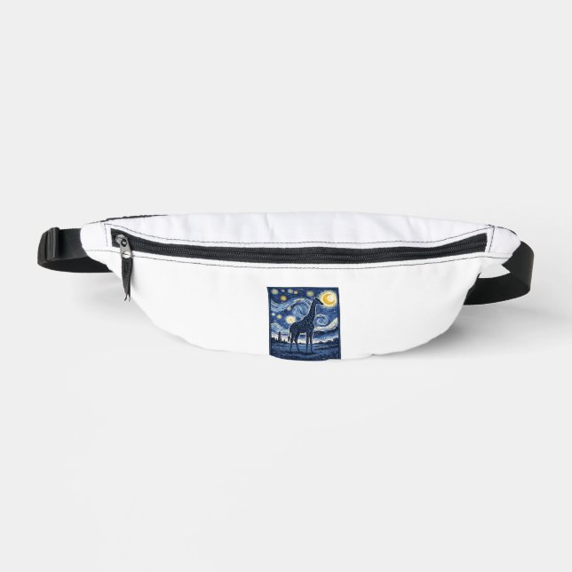 Giraffe Starry Night Vintage Fanny Pack (Front)