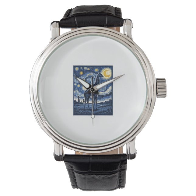 Giraffe Starry Night Vintage Watch (Front)