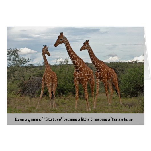 Giraffe Statues Cards (Front Horizontal)