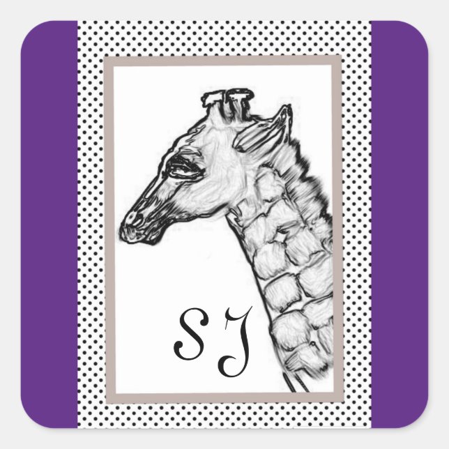 giraffe stickers for sealing letters or decorating (Front)