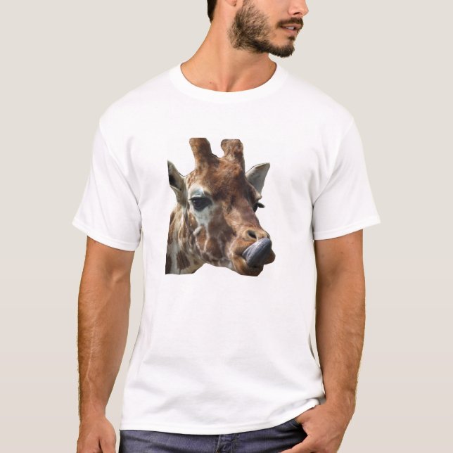 Giraffe Sticking its tongue out T-Shirt (Front)