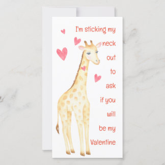 Giraffe-Sticking My Neck Out Valentines Card