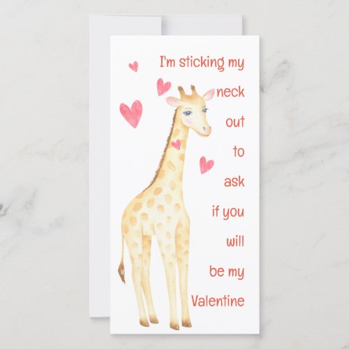 Giraffe_Sticking My Neck Out Valentines Card