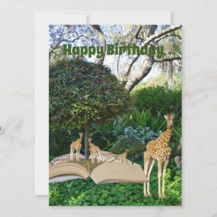 Giraffe Story Book Birthday, Card