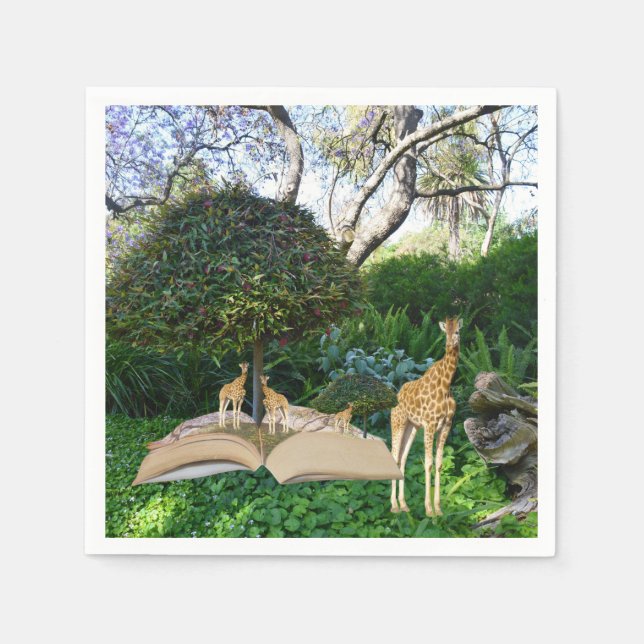 Giraffe Story Book Time, Napkins (Front)