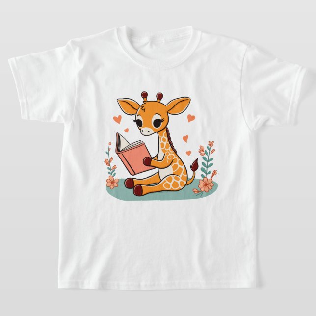 Giraffe Storytime T-Shirt (Laydown)