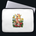 Giraffe Strawberries and Flowers Graphic Cute Gira Laptop Sleeve<br><div class="desc">Giraffe Strawberries and Flowers Graphic Cute Giraffe</div>