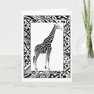 Giraffe study Birthday Card