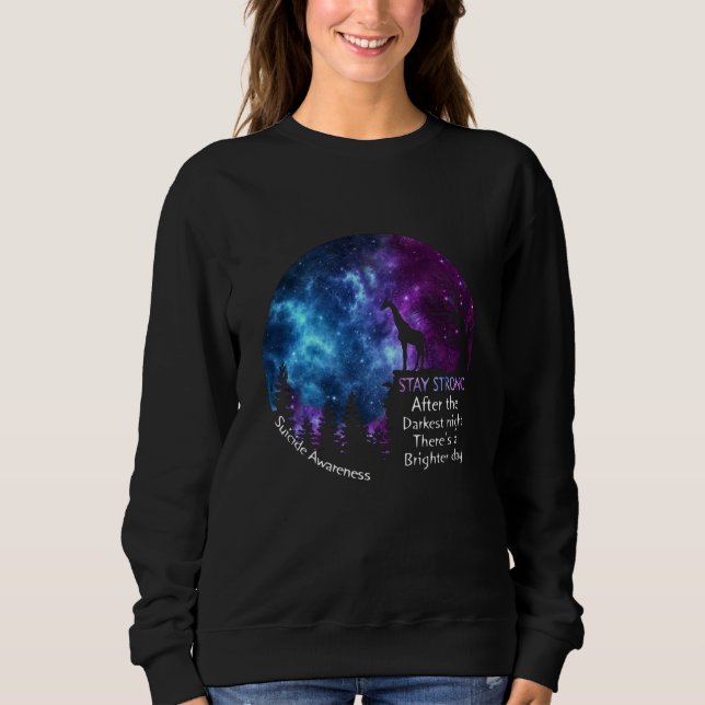 Giraffe Suicide Awareness Stay Strong Giraffe Gift Sweatshirt (Front)