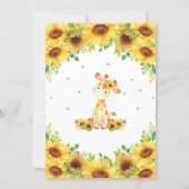 Giraffe Sunflower Floral Baby Shower Girl Invitation (Back)