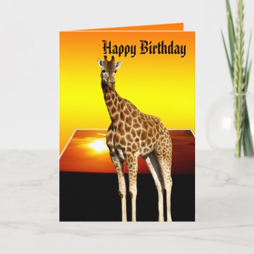 Giraffe Sunshine Happy Birthday Greeting Card