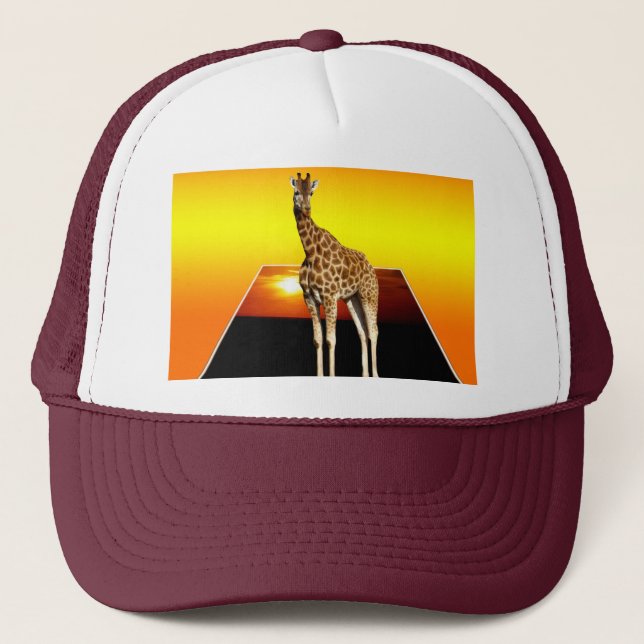 Giraffe Sunshine Pop Out Art, Trucker Hat (Front)