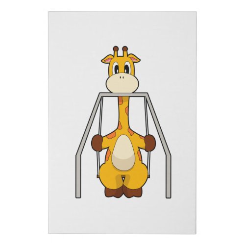 Giraffe Swing Faux Canvas Print