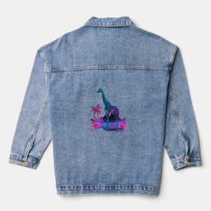 Giraffe Synthwave Vaporwave Art Denim Jacket