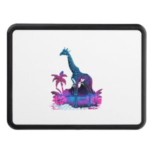 Giraffe Synthwave Vaporwave Art Hitch Cover