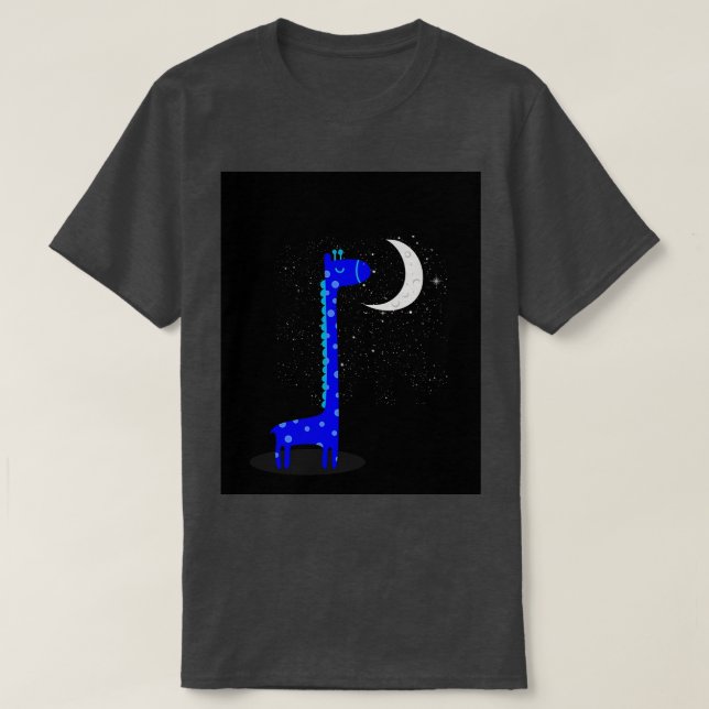 Giraffe talking to the Moon Fantasy Sweet dreams K T-Shirt (Design Front)