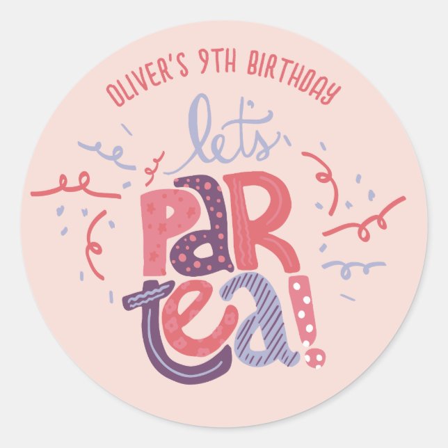 Giraffe Tea Party Kids Birthday Party Invitation Classic Round Sticker (Front)