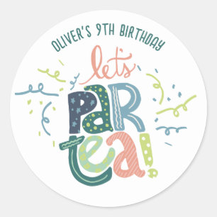 Giraffe Tea Party Kids Birthday Party Invitation Classic Round Sticker