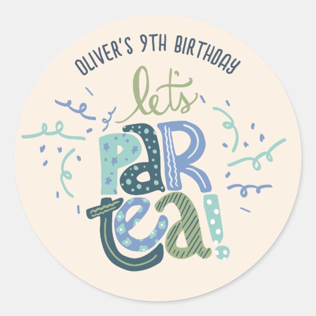 Giraffe Tea Party Kids Birthday Party Invitation Classic Round Sticker (Front)