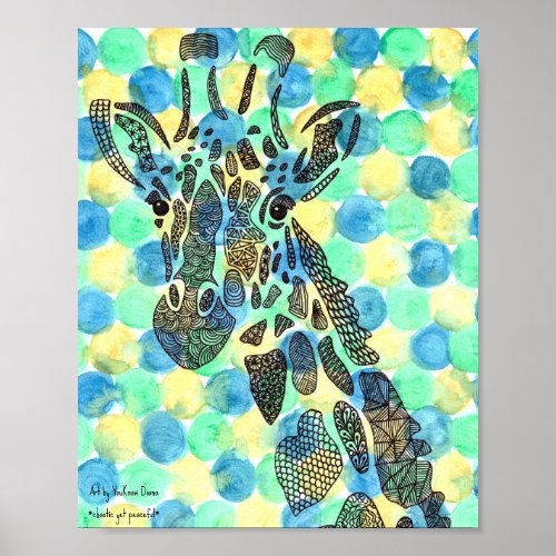 Giraffe Tessellation Pattern Poster Paper
