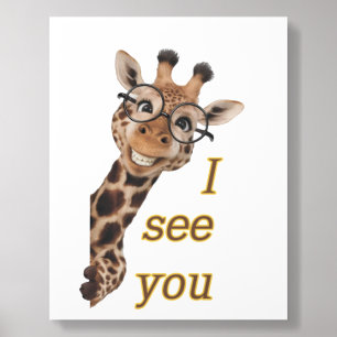 Giraffe.Text.I see you Acrylic Photo Tile