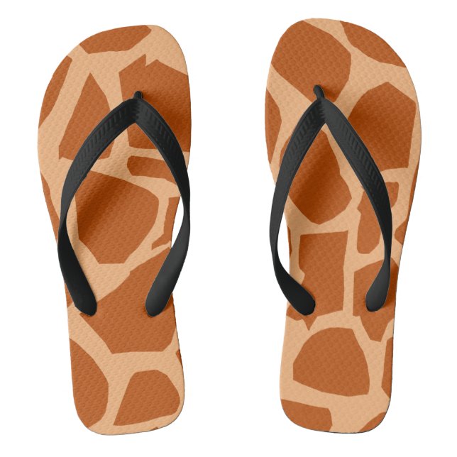 Giraffe Texture Flip Flops (Footbed)