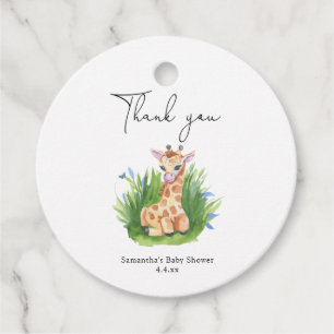 Giraffe - thank you baby shower favor tags