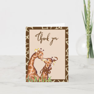 Giraffe Thank You Note Card