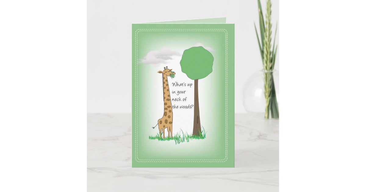 Giraffe Thinking of You Card Zazzle