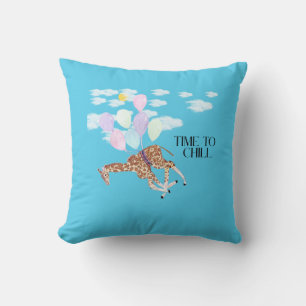 Giraffe time to chill throw pillow